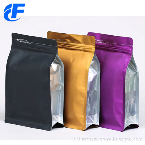Food Packaging Ziplock Flat Bottom Coffee Bag